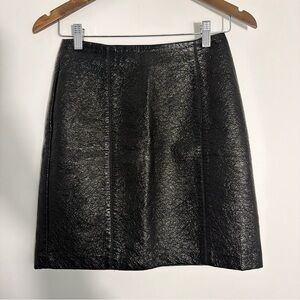 Elegant Black H&M faux leather vinyl skirt